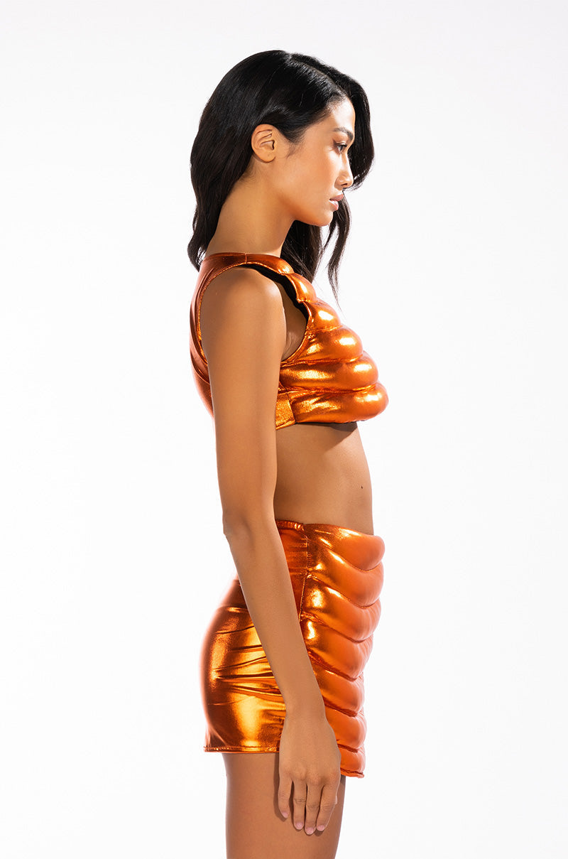 ZENON SLEEVELESS TEXTURED CROP TOP