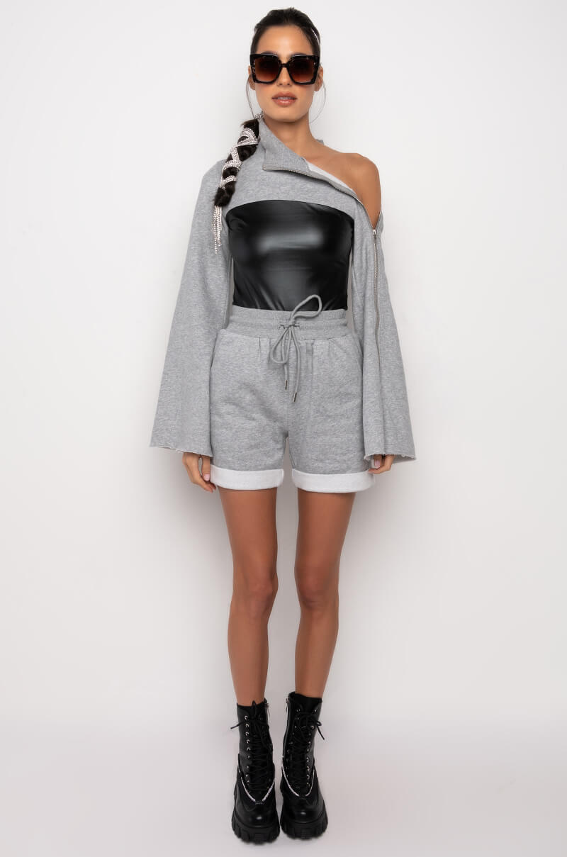 ODESSA ZIPPER DETAIL LONG SLEEVE BODYSUIT