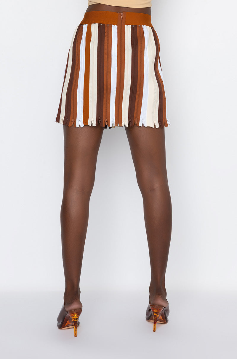 ZIP ME UP MINI SKIRT WITH ZIPPER TRIM