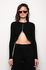 ZIP UP LONG SLEEVE TOP