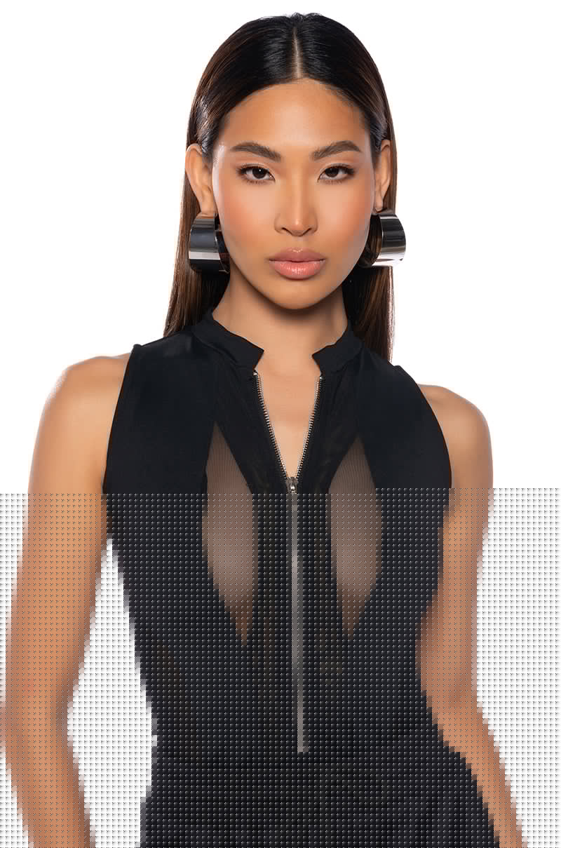 ZIPPER DETAIL SLEEVELESS BODYSUIT