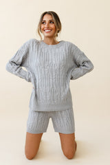 Colorado Cable Knit Sweater Grey