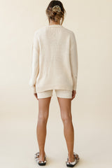 Denver Long Sleeve Knit Sweater Cream