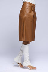 ZOE LONG LENGTH FAUX LEATHER SHORT