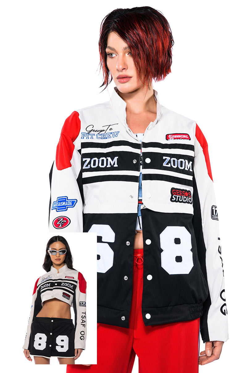 ZOOM ZOOM TWO IN ONE BOMBER SKIRT SET