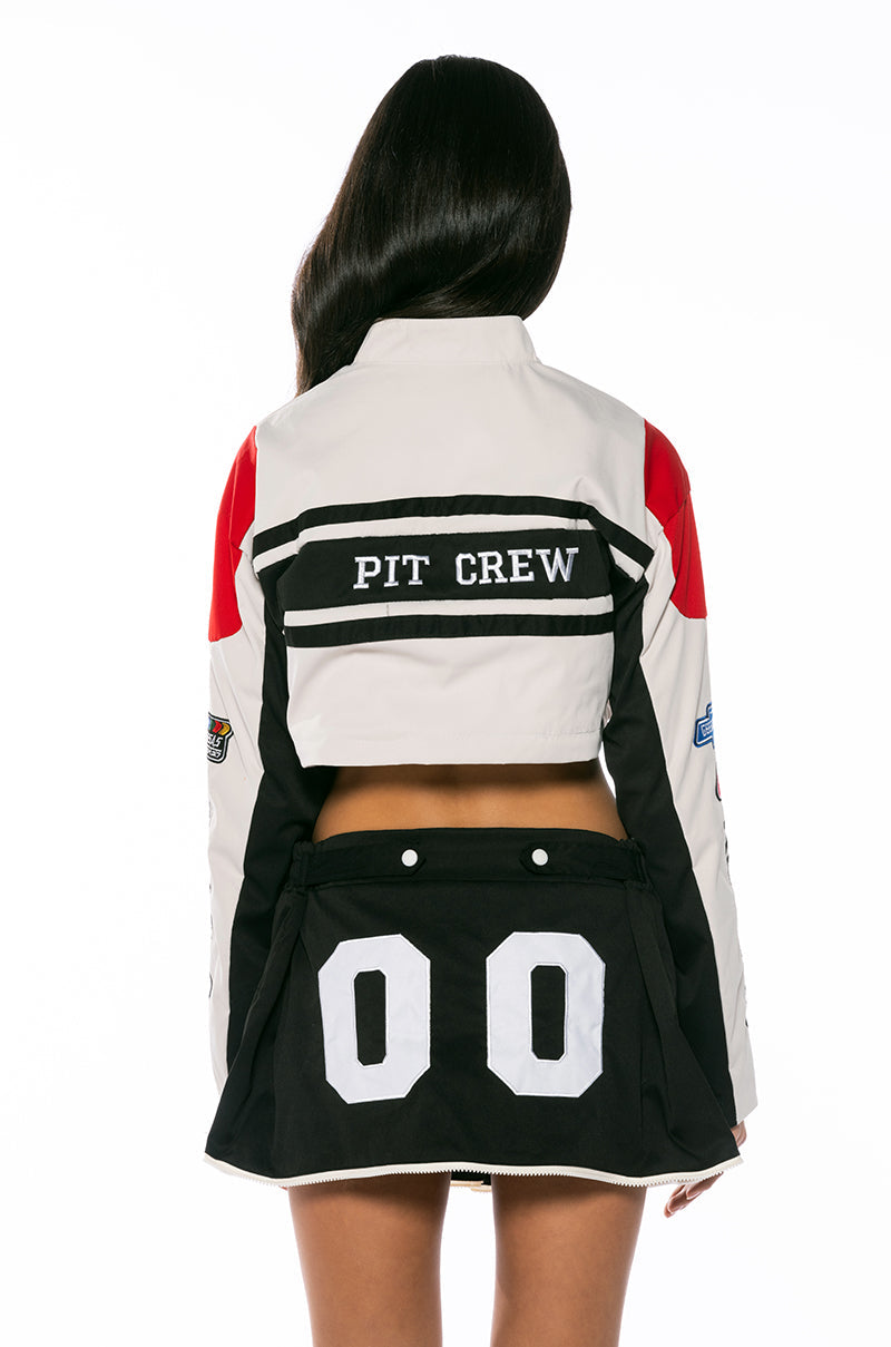 ZOOM ZOOM TWO IN ONE BOMBER SKIRT SET
