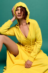 ZUMI CROPPED WRAP FRONT HOODIE